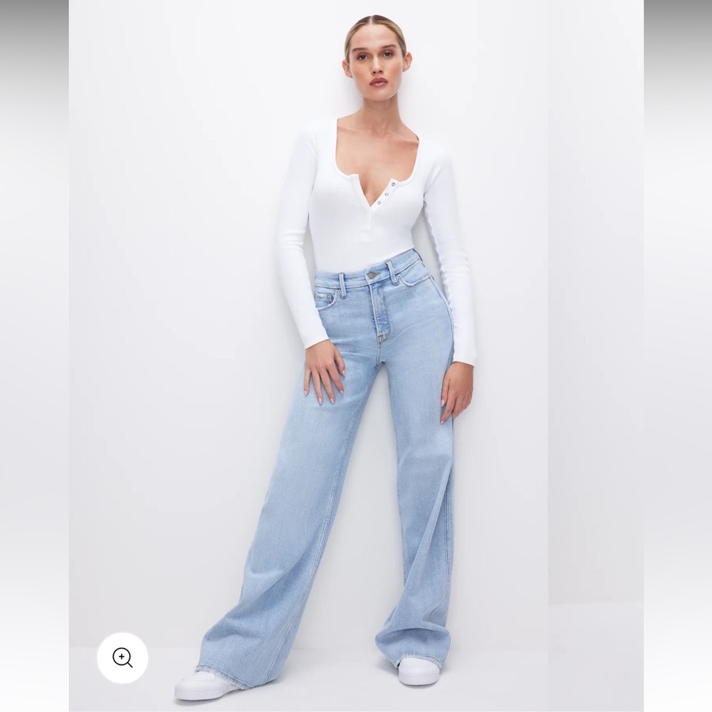 Good American GOOD SKATE wide leg jeans Size 10, 34” inseam